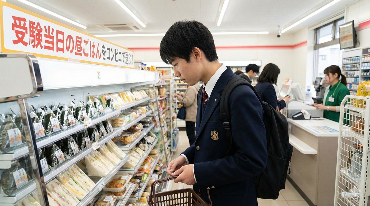 受験当日の昼ごはんをコンビニで選ぶ!集中力を120%引き出す最強メニューと注意点