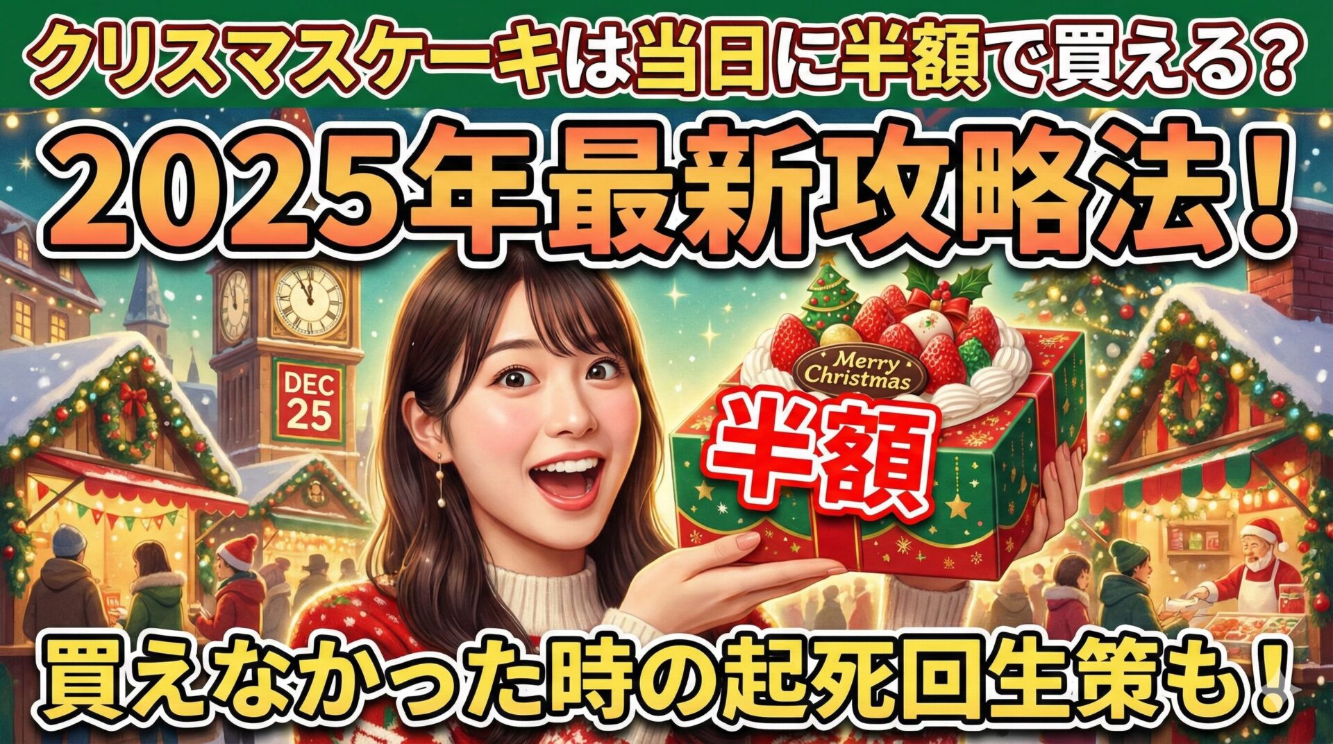 クリスマスケーキは当日に半額で買える?2025年の最新攻略法と買えなかった時の起死回生策