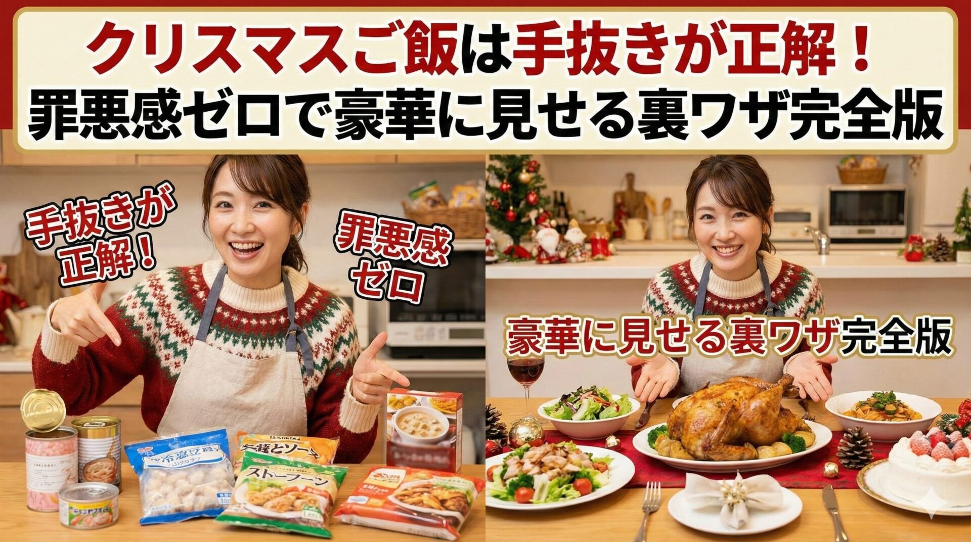 クリスマスご飯は手抜きが正解!罪悪感ゼロで豪華に見せる裏ワザ完全版