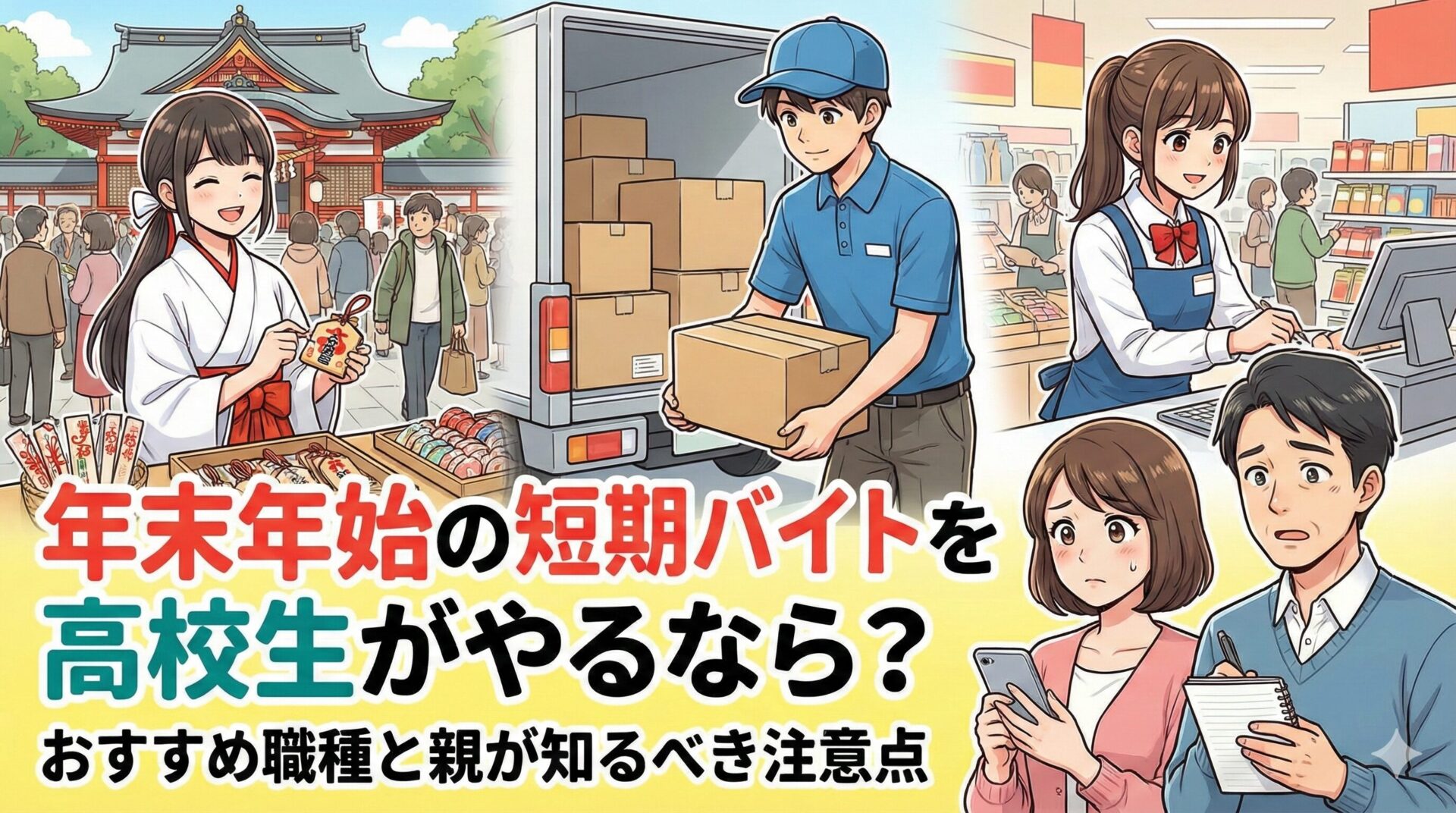 年末年始の短期バイトを高校生がやるなら？おすすめ職種と親が知るべき注意点