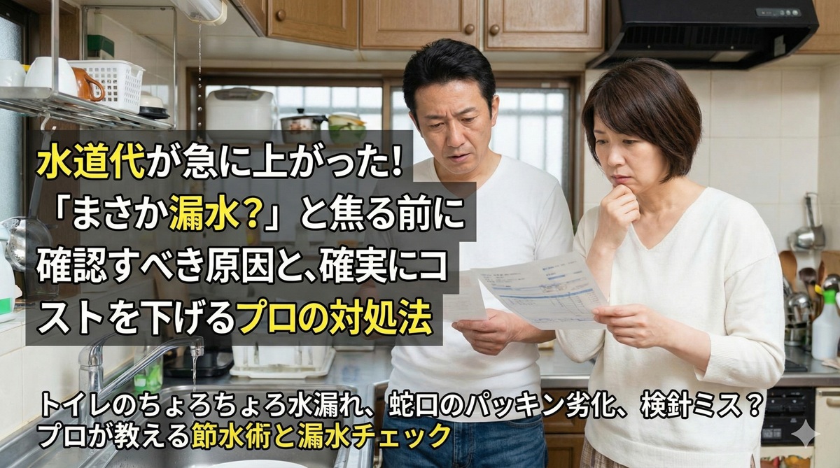 水道代が急に上がった！「まさか漏水？」と焦る前に確認すべき原因と、確実にコストを下げるプロの対処法