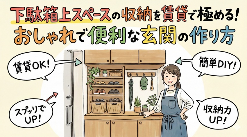 下駄箱上スペースの収納を賃貸で極める！おしゃれで便利な玄関の作り方