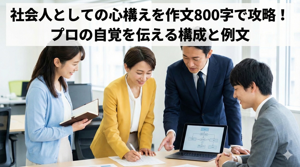 社会人としての心構えを作文800字で攻略!プロの自覚を伝える構成と例文
