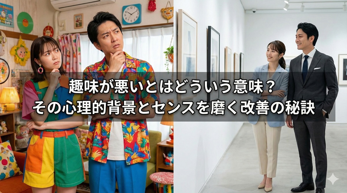 趣味が悪いとはどういう意味？その心理的背景とセンスを磨く改善の秘訣