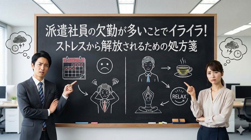 派遣社員の欠勤が多いことでイライラ！ストレスから解放されるための処方箋