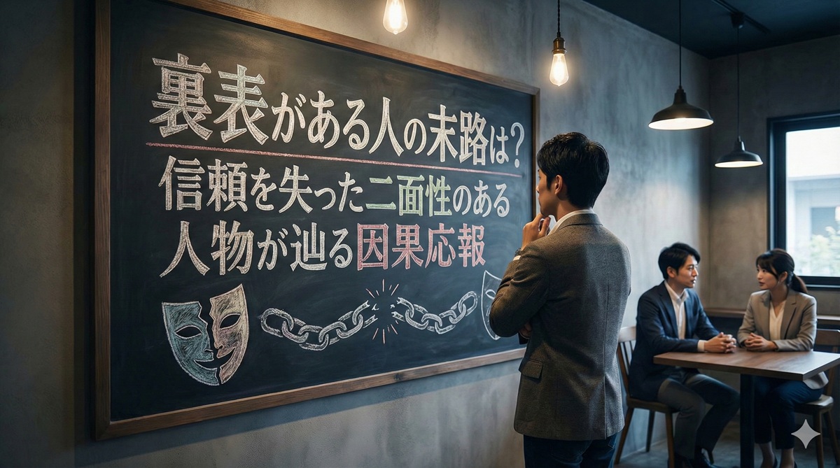 裏表がある人の末路は?信頼を失った二面性のある人物が辿る因果応報
