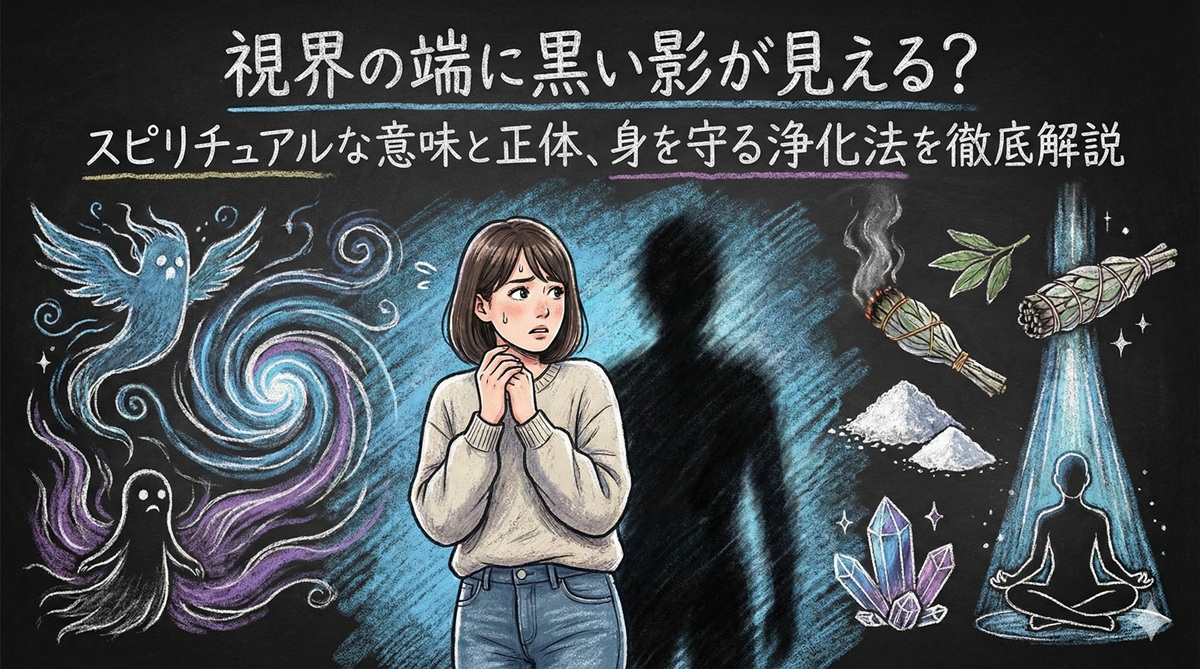 視界の端に黒い影が見える？スピリチュアルな意味と正体、身を守る浄化法を徹底解説