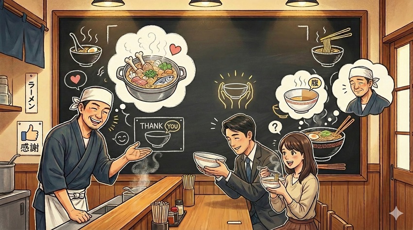 店の流儀に合わせるラーメンのスープを飲み干すマナーの作法