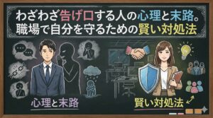 わざわざ告げ口する人の心理と末路。職場で自分を守るための賢い対処法