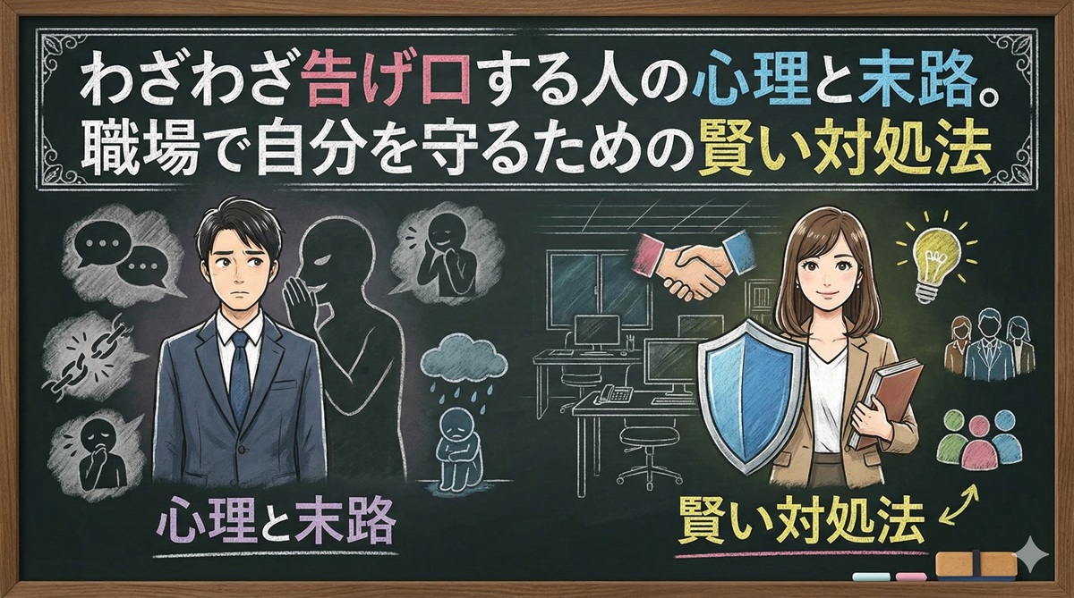 わざわざ告げ口する人の心理と末路。職場で自分を守るための賢い対処法