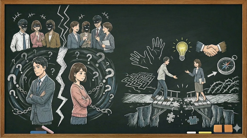 職場の相手に対して一度不信感を持つと、どう接するのが正解か