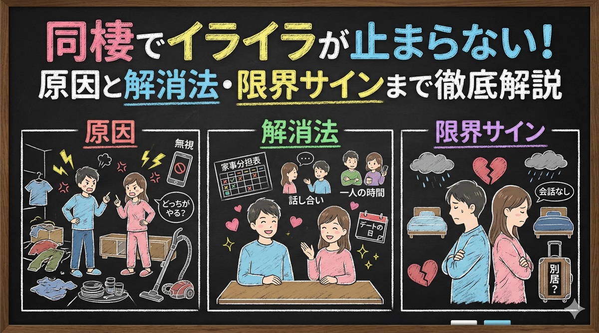 同棲でイライラが止まらない！原因と解消法・限界サインまで徹底解説