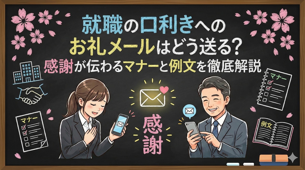 就職の口利きへのお礼メールはどう送る？感謝が伝わるマナーと例文を徹底解説