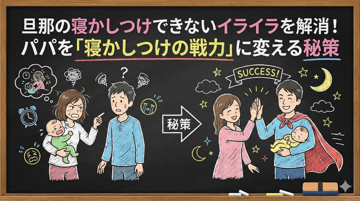 旦那の寝かしつけできないイライラを解消!パパを「寝かしつけの戦力」に変える秘策
