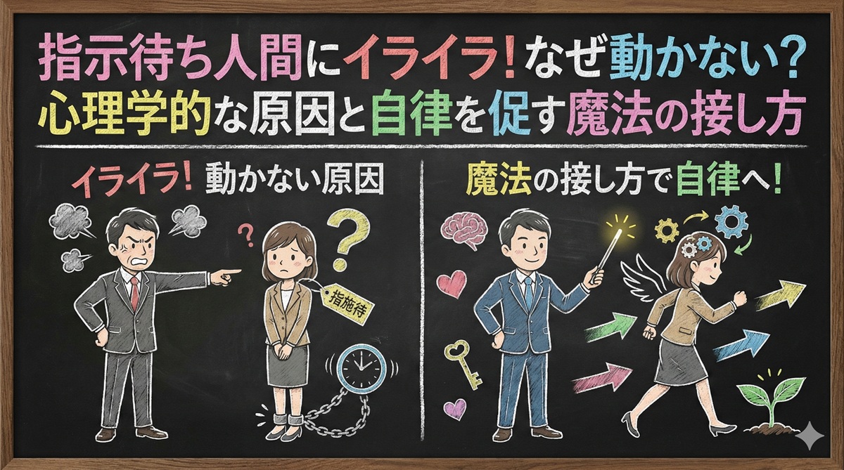 指示待ち人間にイライラ！なぜ動かない？心理学的な原因と自律を促す魔法の接し方