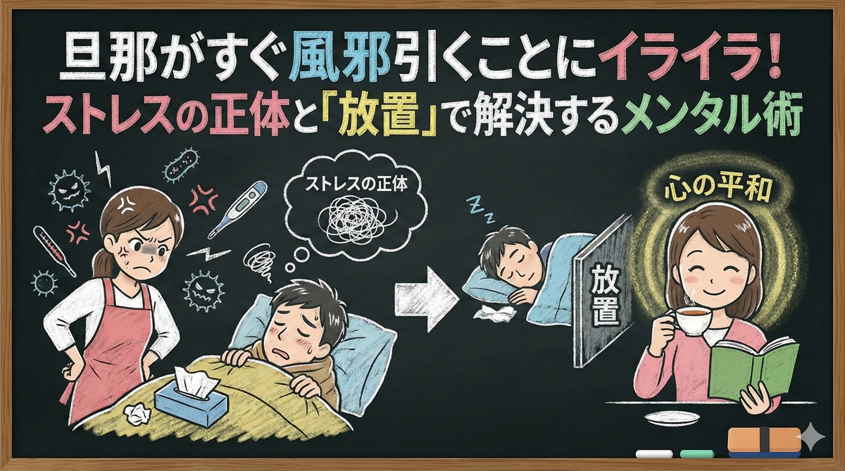 旦那がすぐ風邪引くことにイライラ！ストレスの正体と「放置」で解決するメンタル術