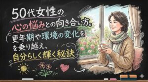 50代女性の心の悩みとの向き合い方。更年期や環境の変化を乗り越え、自分らしく輝く秘訣