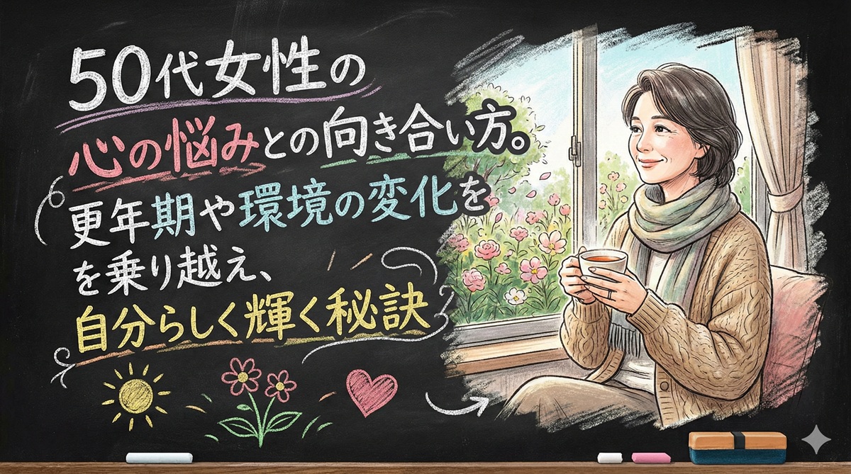 50代女性の心の悩みとの向き合い方。更年期や環境の変化を乗り越え、自分らしく輝く秘訣