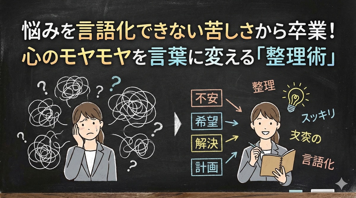 悩みを言語化できない苦しさから卒業!心のモヤモヤを言葉に変える「整理術」