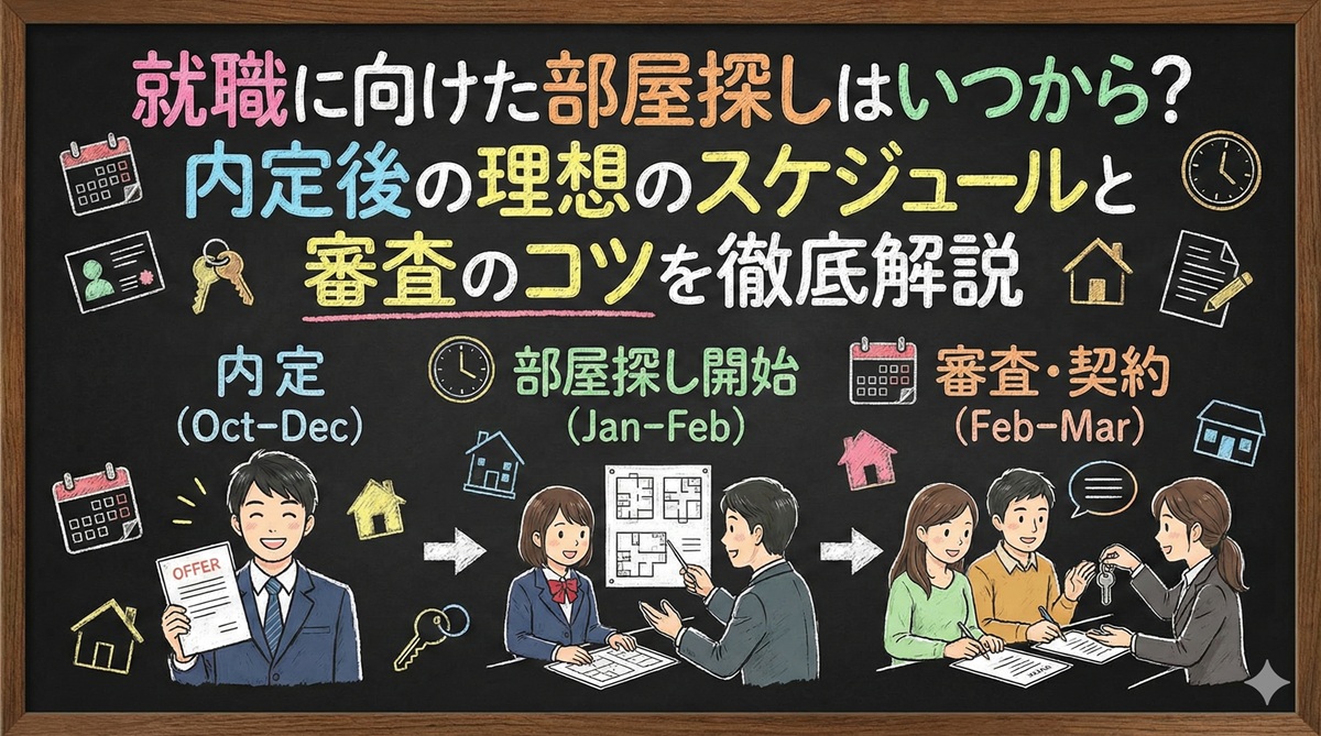 就職に向けた部屋探しはいつから?内定後の理想のスケジュールと審査のコツを徹底解説
