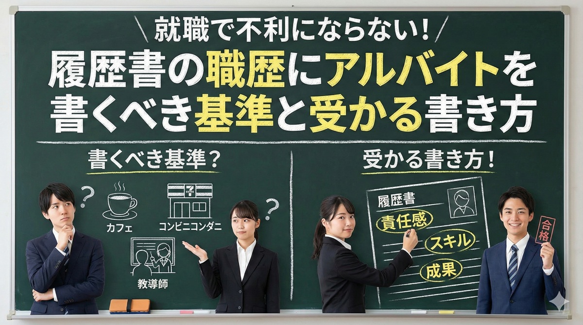 就職で不利にならない！履歴書の職歴にアルバイトを書くべき基準と受かる書き方