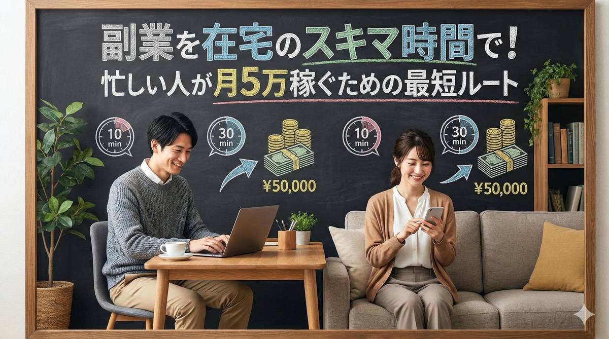 副業を在宅のスキマ時間で！忙しい人が月5万稼ぐための最短ルート