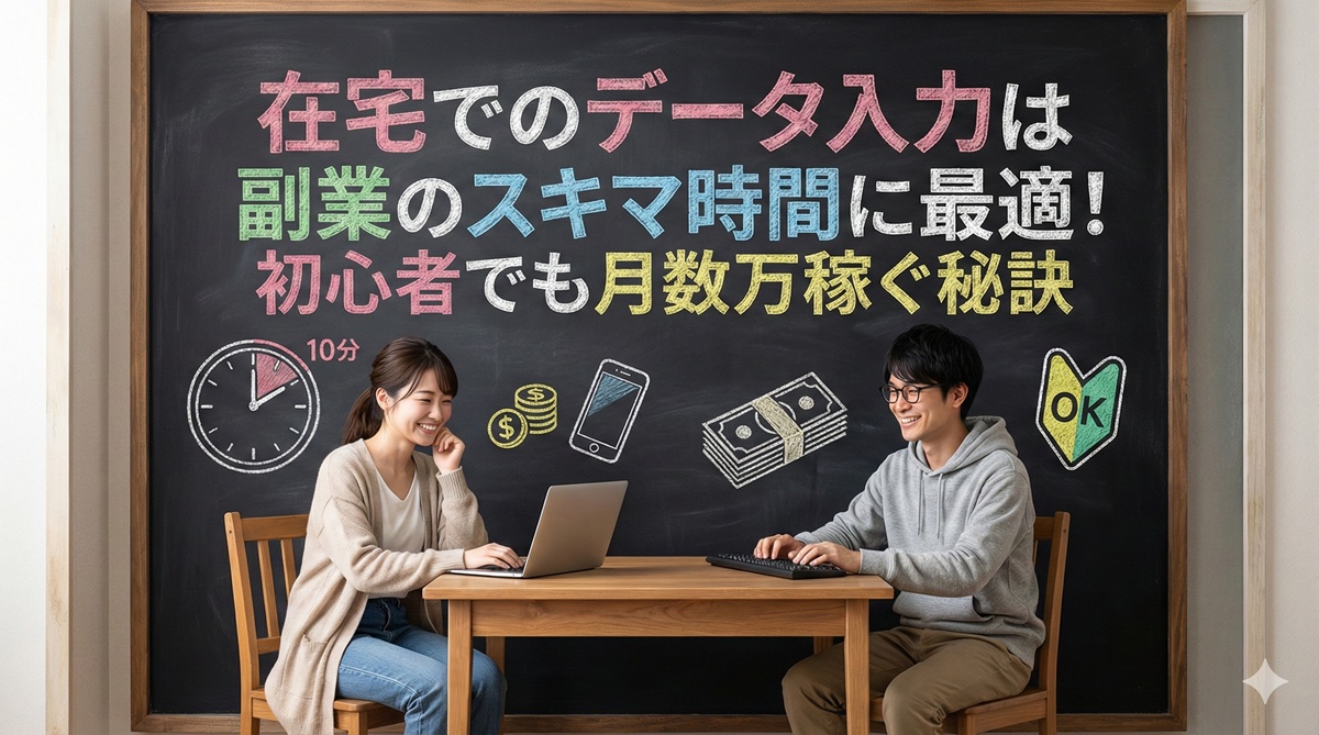 在宅でのデータ入力は副業のスキマ時間に最適！初心者でも月数万稼ぐ秘訣