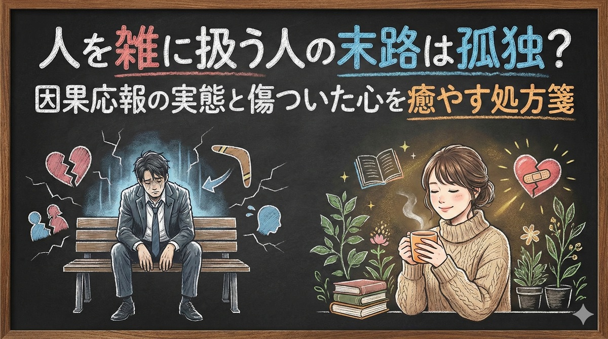 人を雑に扱う人の末路は孤独？因果応報の実態と傷ついた心を癒やす処方箋