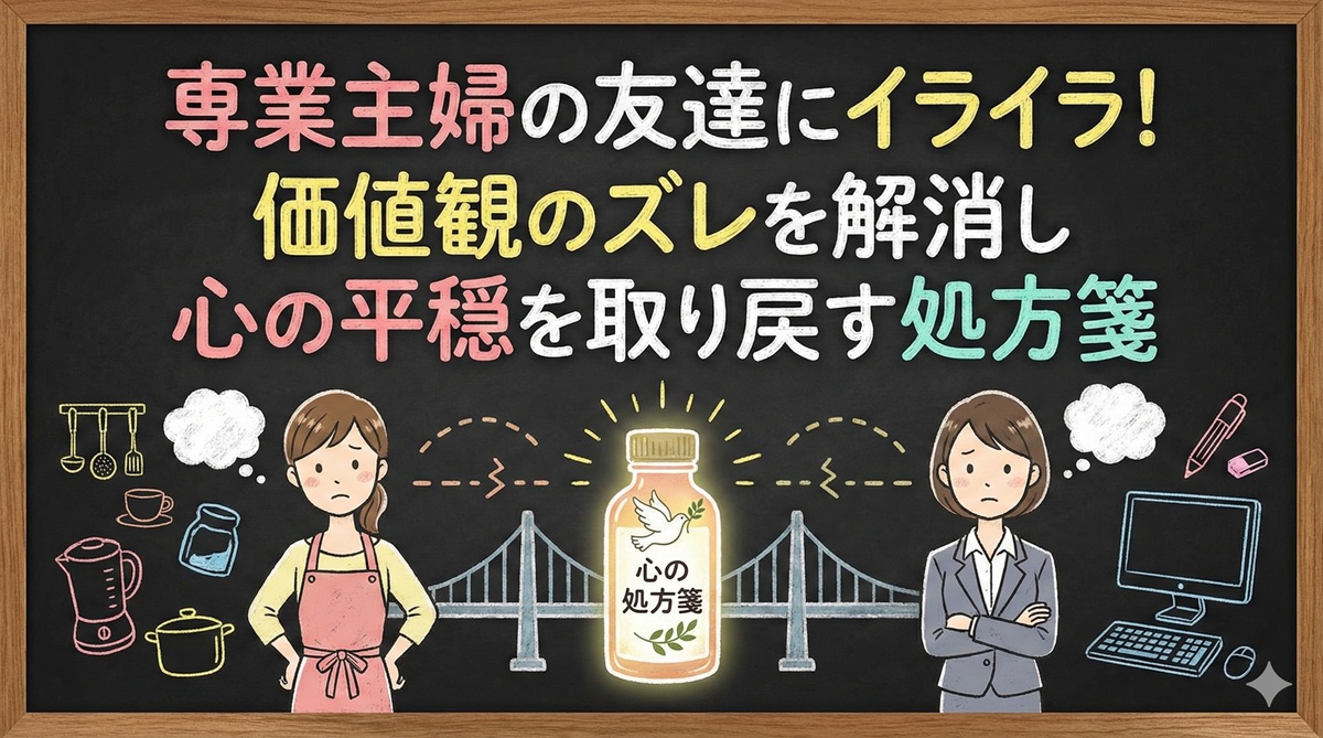 専業主婦の友達にイライラ！価値観のズレを解消し心の平穏を取り戻す処方箋