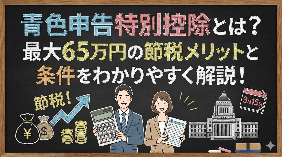 青色申告特別控除とは？最大65万円の節税メリットと条件をわかりやすく解説！