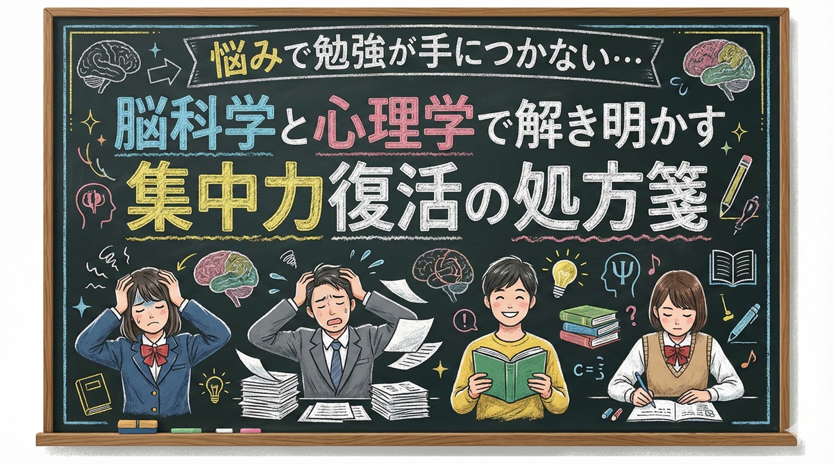悩みで勉強が手につかない…脳科学と心理学で解き明かす集中力復活の処方箋