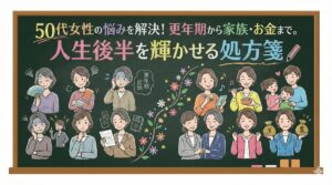 50代女性の悩みを解決！更年期から家族・お金まで。人生後半を輝かせる処方箋