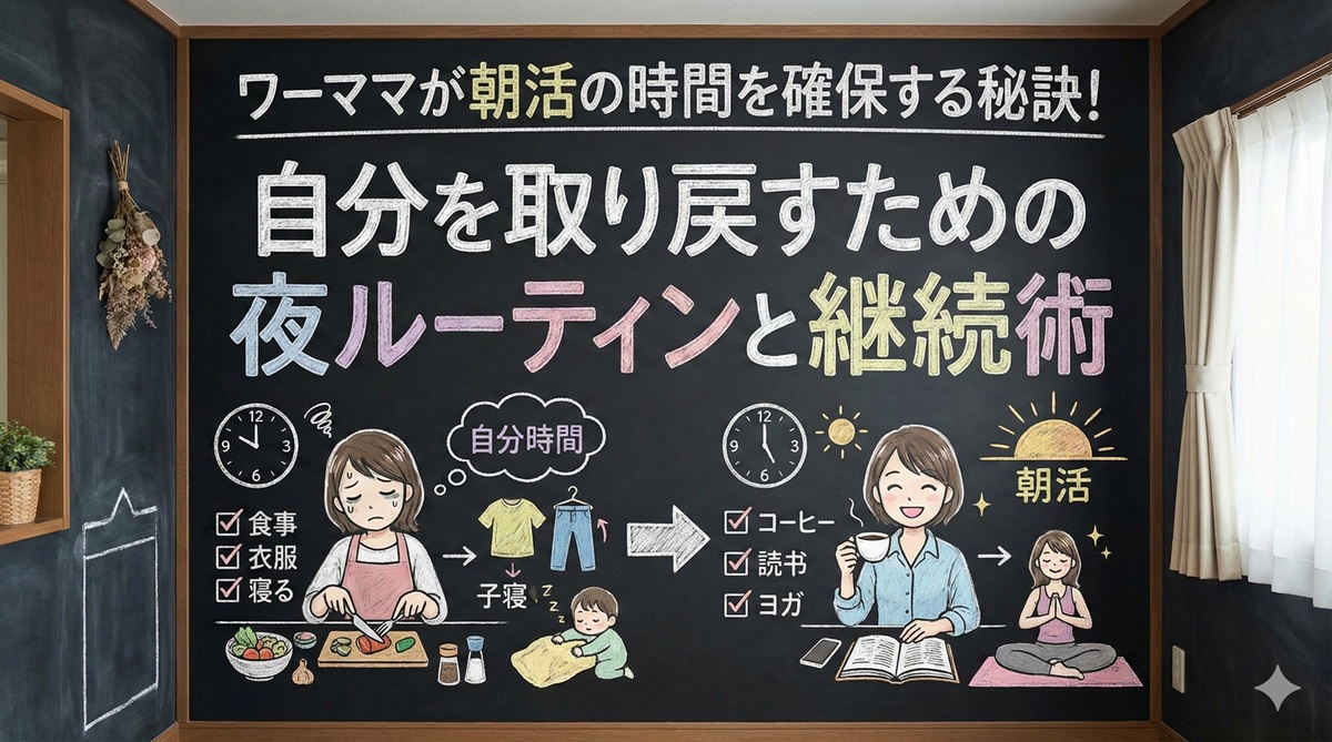 ワーママが朝活の時間を確保する秘訣!自分を取り戻すための夜ルーティンと継続術