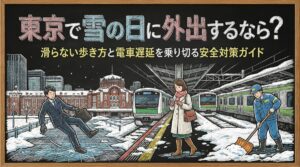東京で雪の日に外出するなら?滑らない歩き方と電車遅延を乗り切る安全対策ガイド