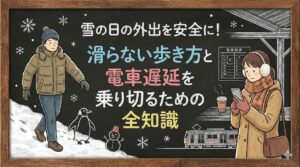 雪の日の外出を安全に！滑らない歩き方と電車遅延を乗り切るための全知識