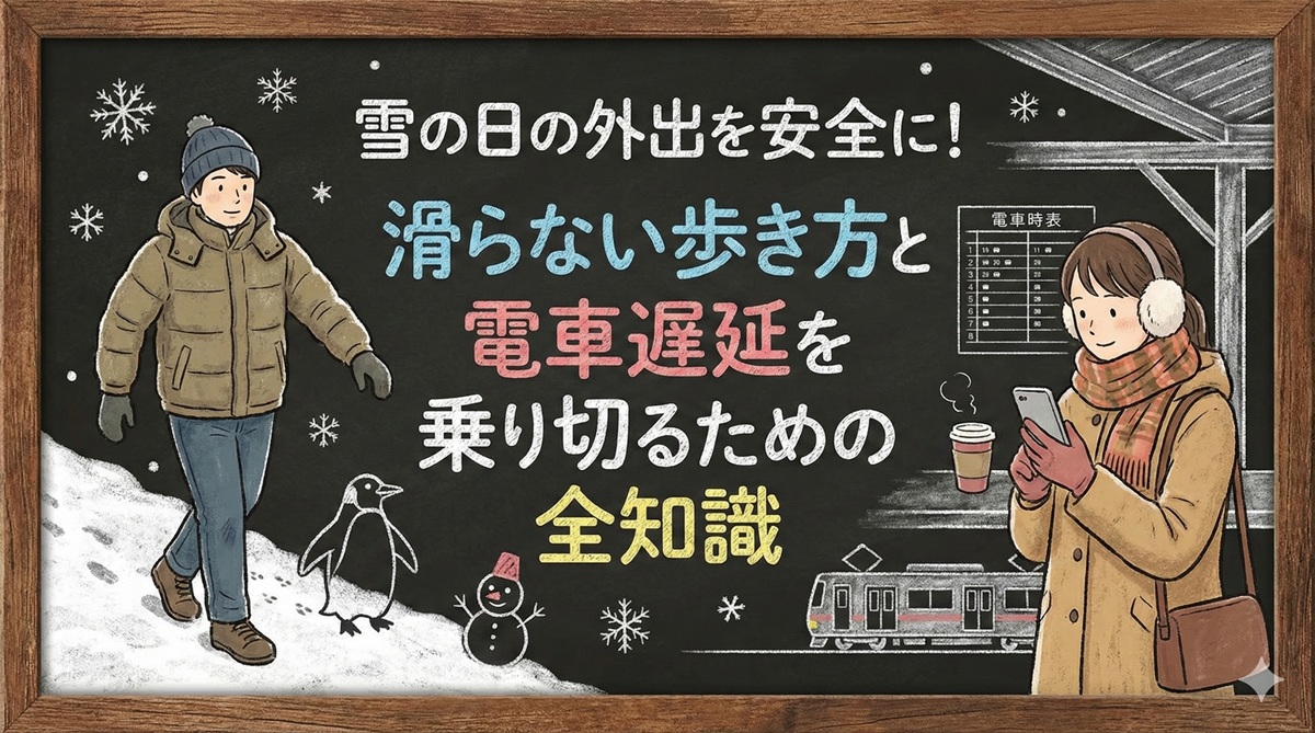 雪の日の外出を安全に！滑らない歩き方と電車遅延を乗り切るための全知識