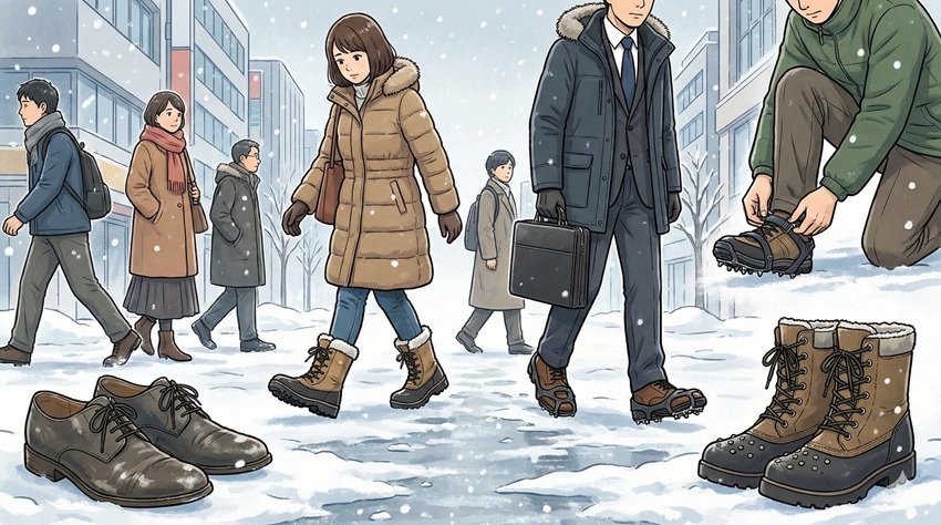 雪の日の外出を安全にするための靴と歩き方のコツ