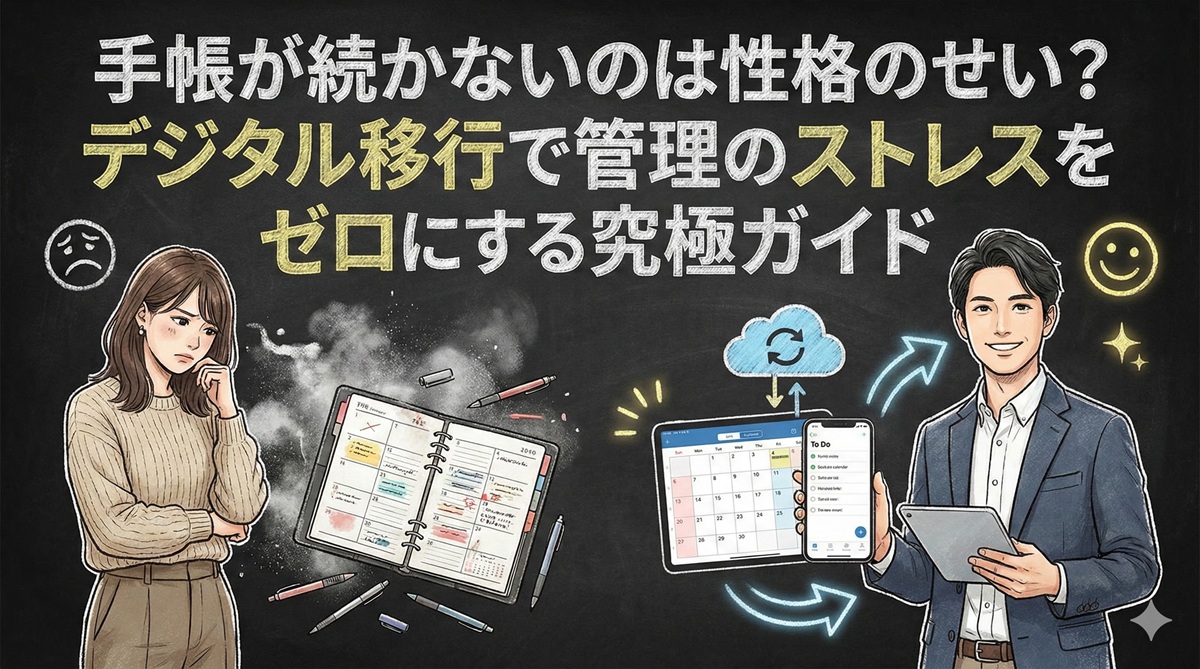 手帳が続かないのは性格のせい？デジタル移行で管理のストレスをゼロにする究極ガイド