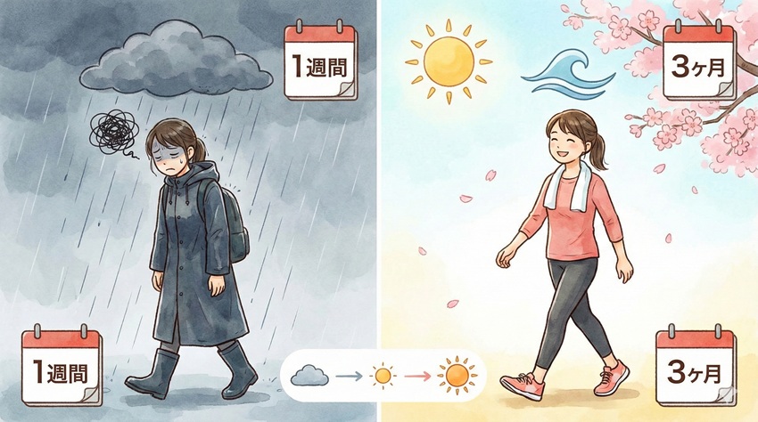 朝散歩の効果でメンタルの安定を実感する期間の目安
