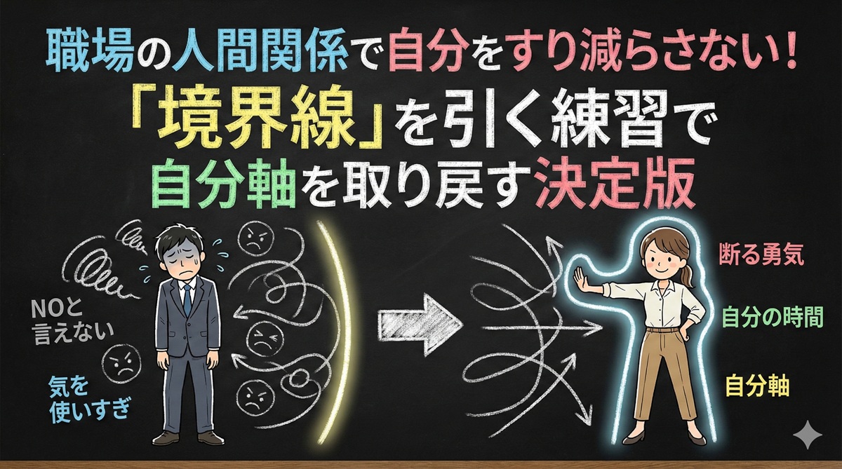 職場の人間関係で自分をすり減らさない！「境界線」を引く練習で自分軸を取り戻す決定版