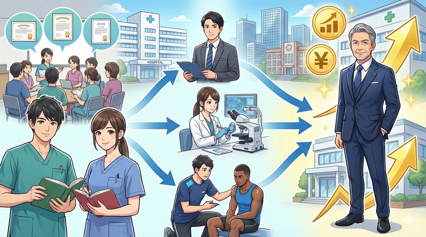 理学療法士が年収アップを狙うための具体的なキャリア