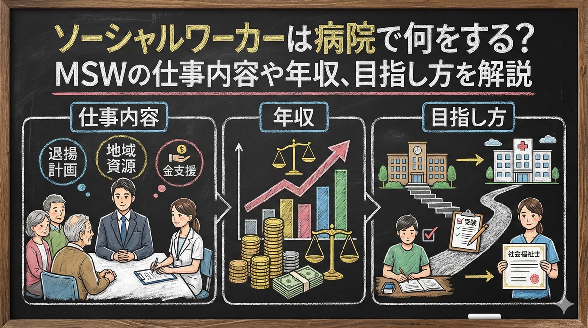 ソーシャルワーカーは病院で何をする？MSWの仕事内容や年収、目指し方を解説