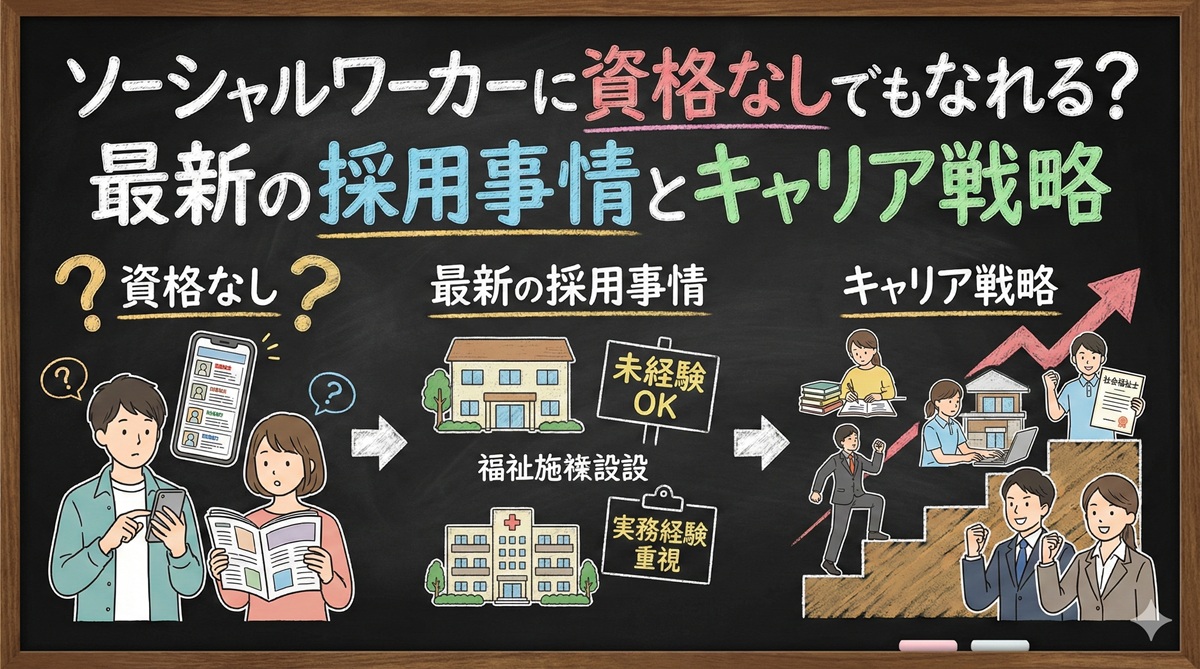 ソーシャルワーカーに資格なしでもなれる？最新の採用事情とキャリア戦略