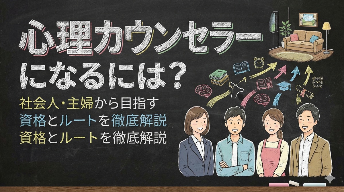 心理カウンセラーになるには？社会人・主婦から目指す資格とルートを徹底解説