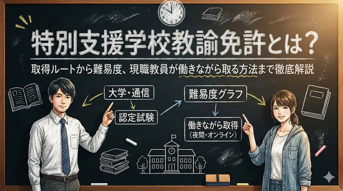特別支援学校教諭免許とは？取得ルートから難易度、現職教員が働きながら取る方法まで徹底解説
