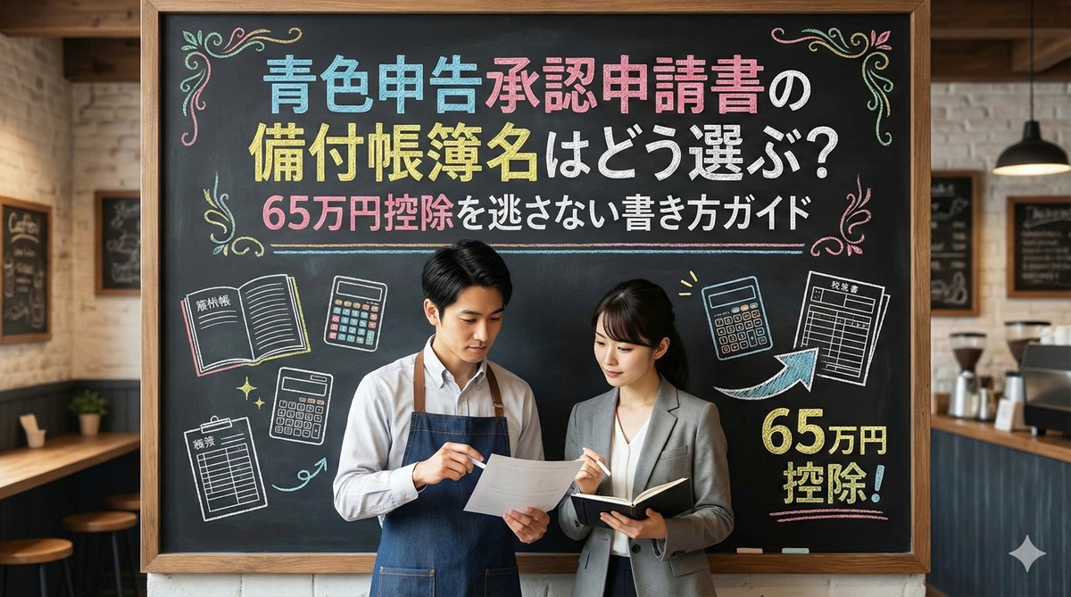 青色申告承認申請書の備付帳簿名はどう選ぶ?65万円控除を逃さない書き方ガイド