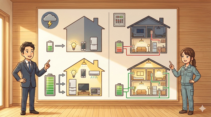 停電に備える蓄電池の家庭用容量と負荷タイプの選び方