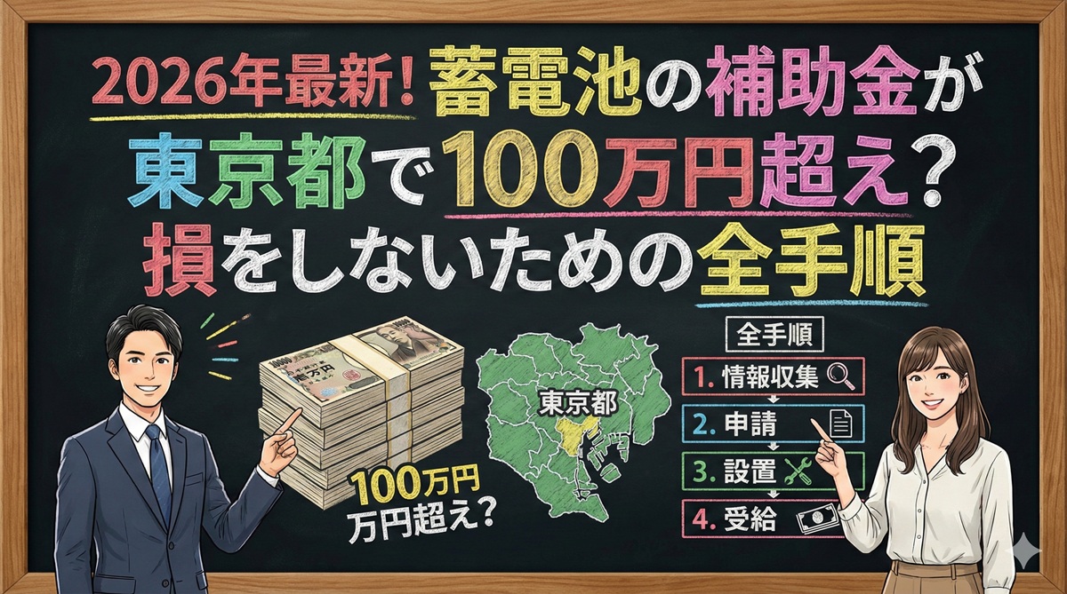 2026年最新！蓄電池の補助金が東京都で100万円超え？損をしないための全手順