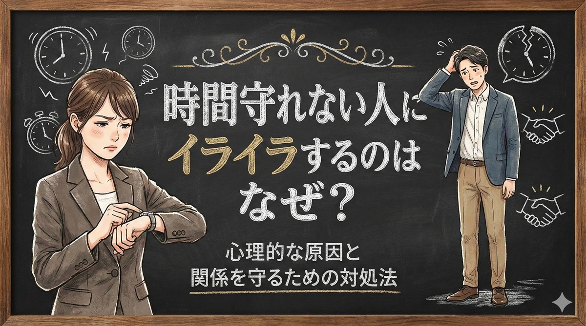 時間守れない人にイライラするのはなぜ?心理的な原因と関係を守るための対処法