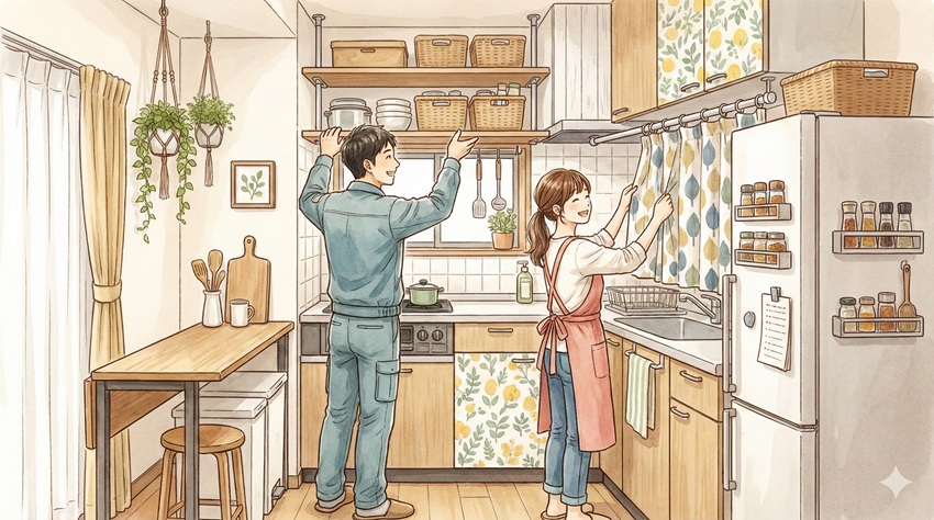 賃貸でもできる！対面キッチンのイライラ対策DIYアイデア